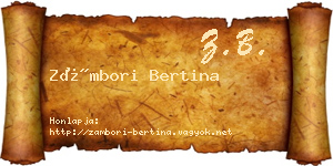 Zámbori Bertina névjegykártya
